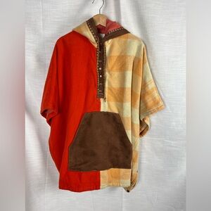 Handmade Hooded Wool Poncho Windproof Thick - Abandoned Fabric Designs